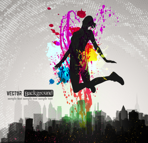 fashion color splash background 05 vector