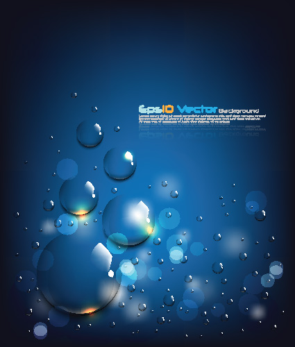 blue water drops background vector 2