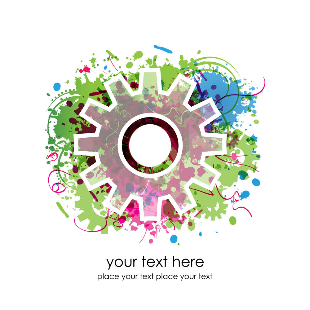 colorful gears background 02 vector