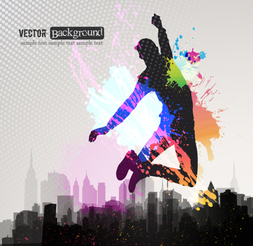 fashion color splash background 04 vector