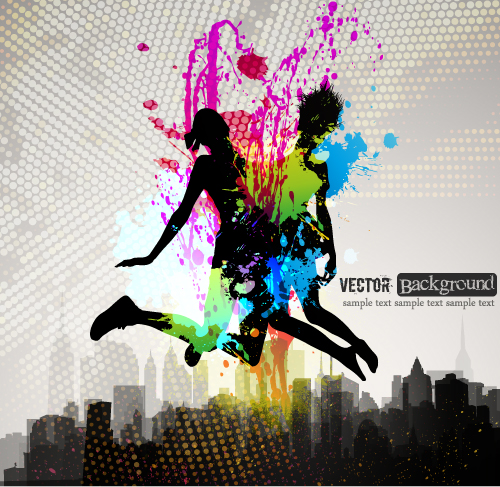 fashion color splash background 03 vector