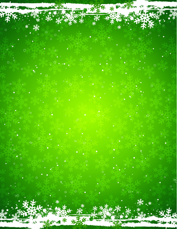 green snowflake background vector