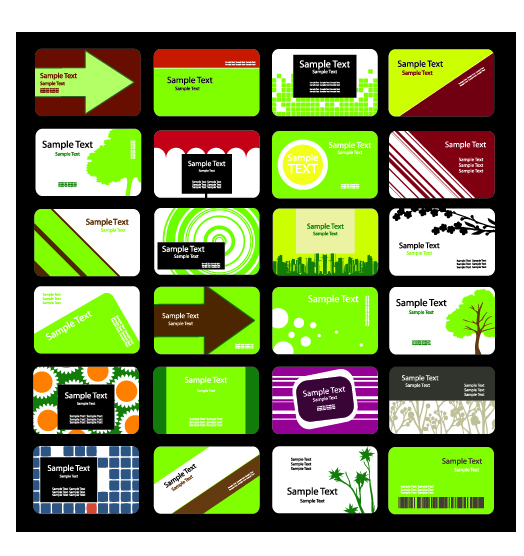 green theme card template vector