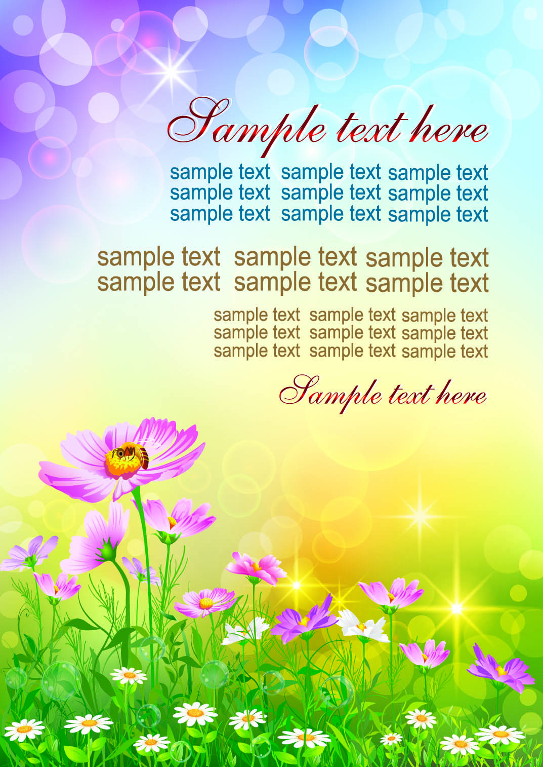 colorful flowers background 01 vector