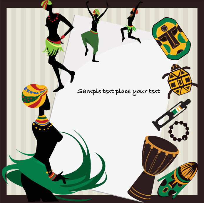 african pattern background 04 vector