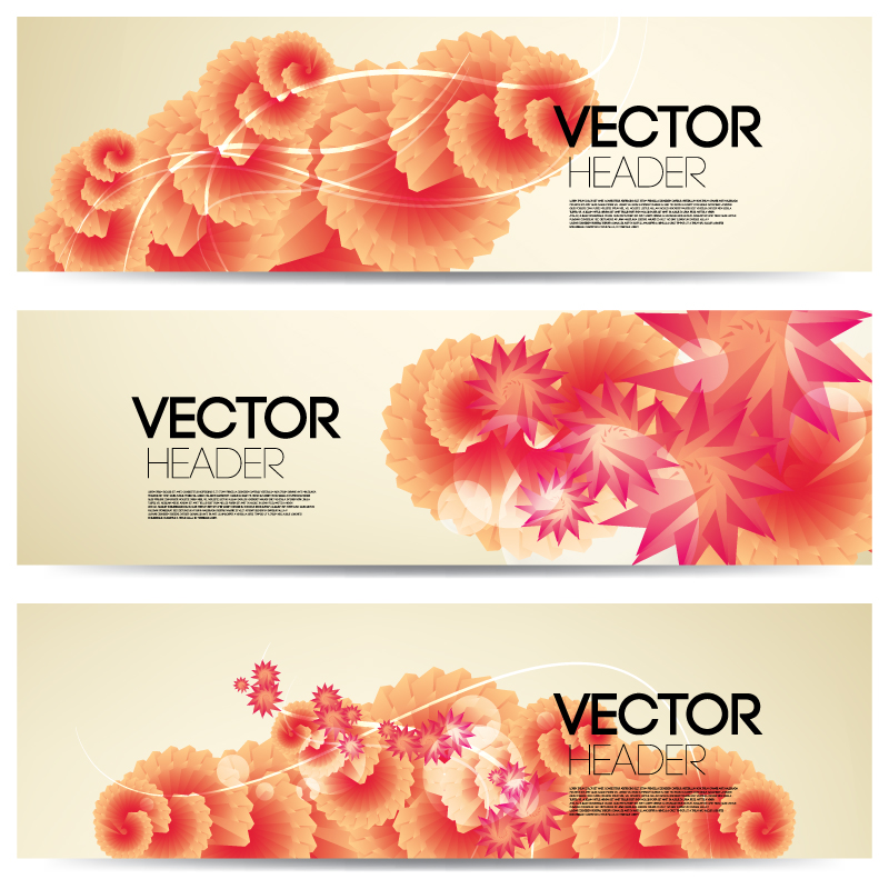 flowers banner vector 2