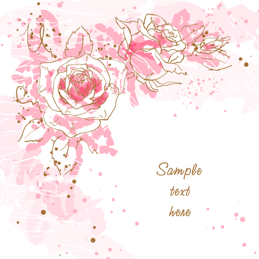 romantic handpainted background 01 vector