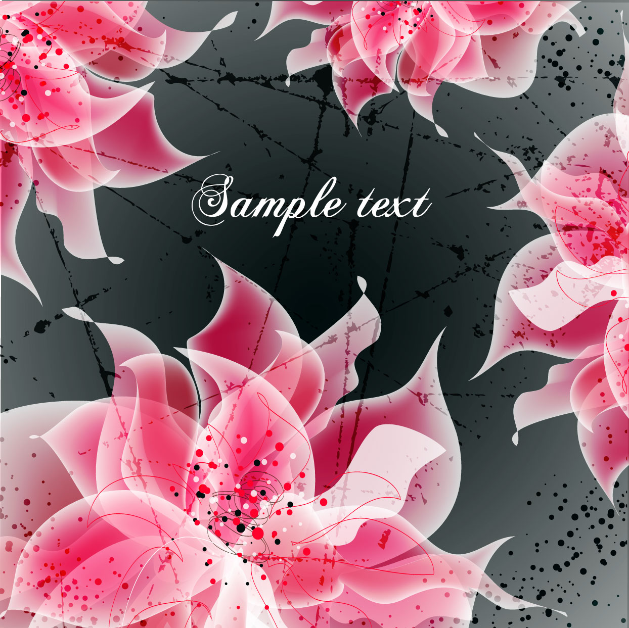 vector background floral fantasy 04