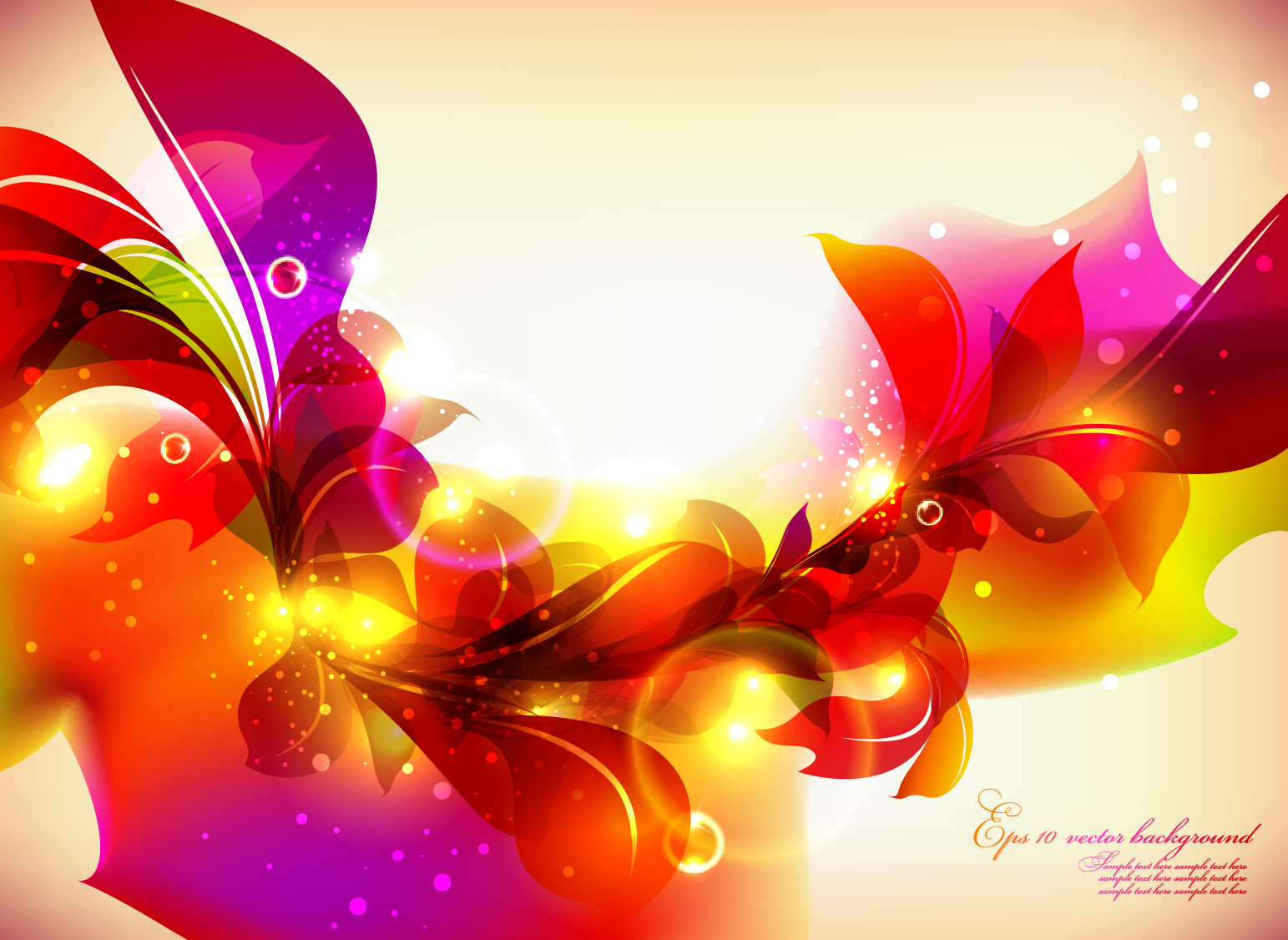 glow bright floral pattern background 03 vector