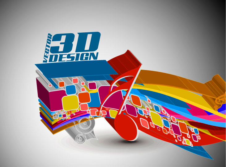 dynamic 3d elements 01 vector