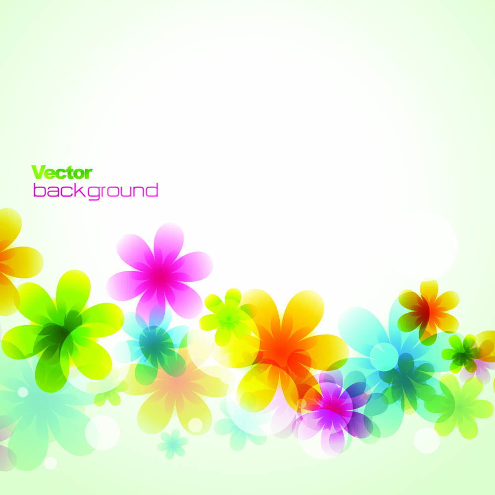 dream spring flowers background 02 vector