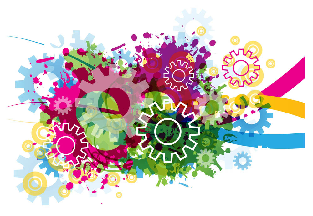 colorful gears background 03 vector