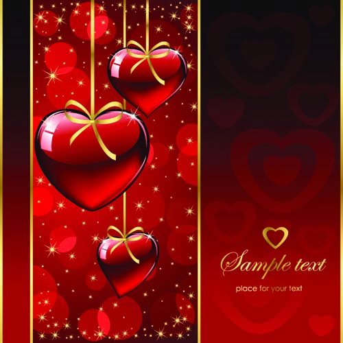 bright heartshaped background pattern vector