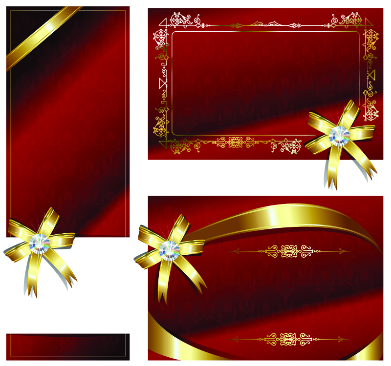 bow ribbon card vector