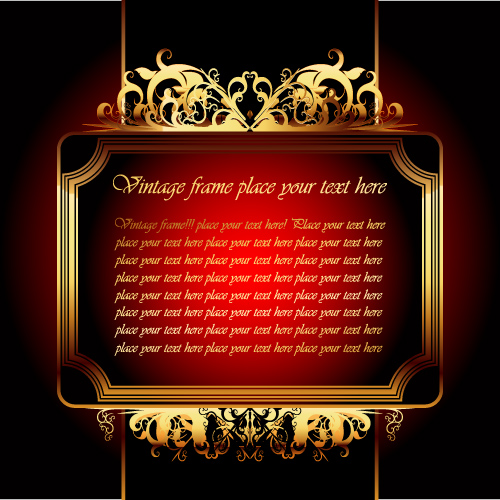 elegant europeanstyle gold frame vector