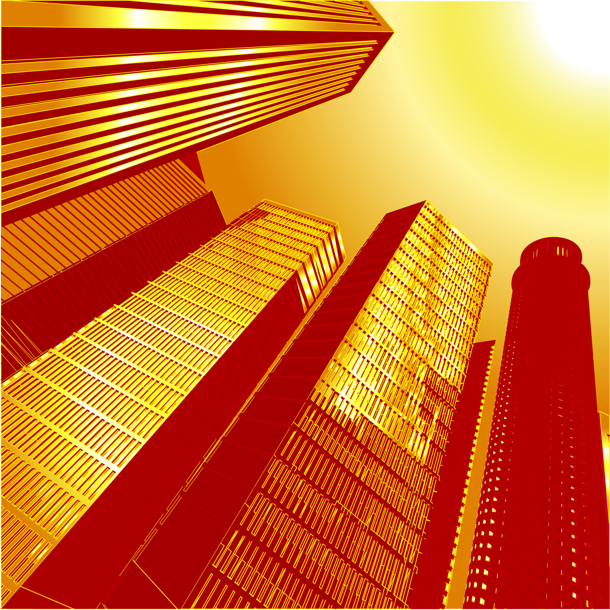 look up highrise buildings vector