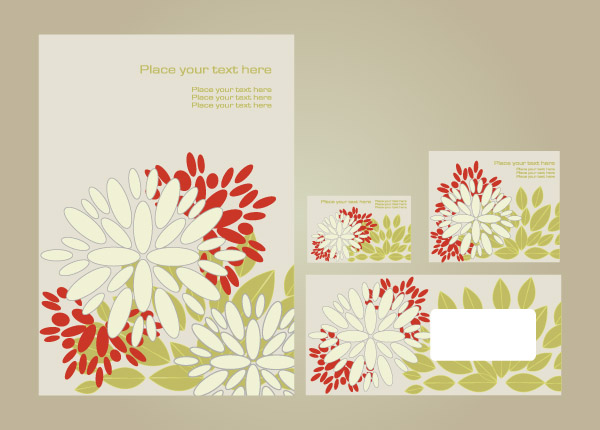 simple vi template vector flowers 1