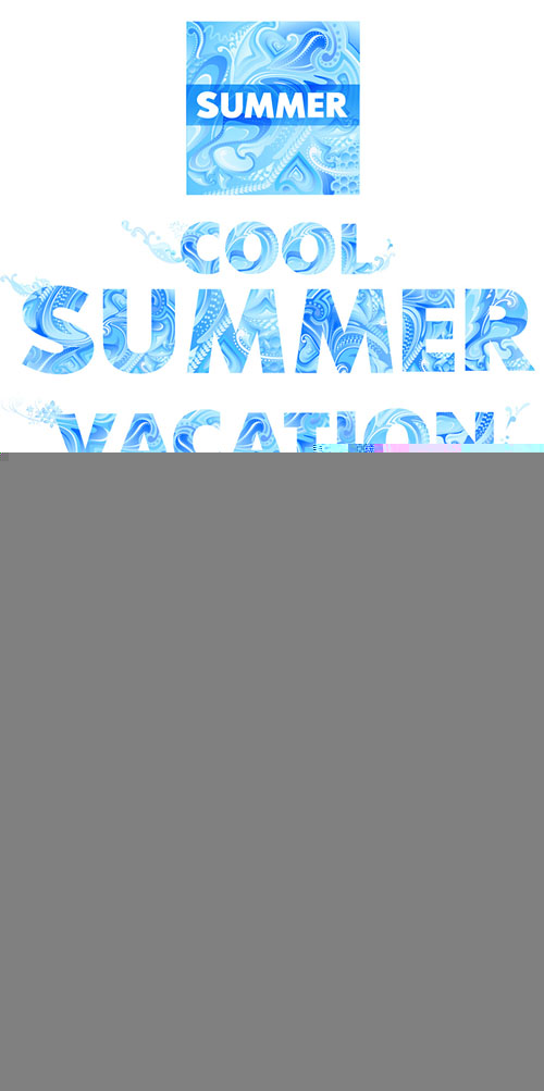 vector blue summer letters