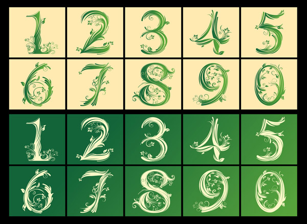 arabic numerals pattern vector