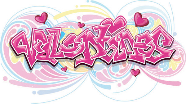 happy valentine day wordart vector