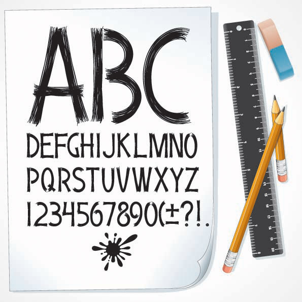 handdrawn style of the english alphabet vector