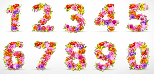 beautiful flowers and figures 01 vector