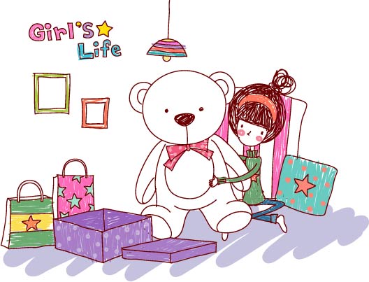 girl life vector eps girl life4