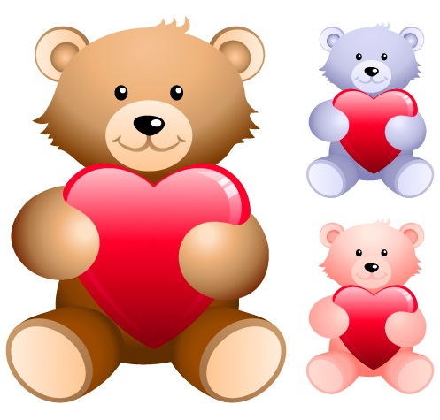 teddy bear holding a heartshaped vector