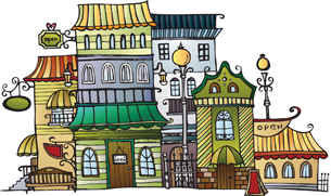 vector cartoon town house