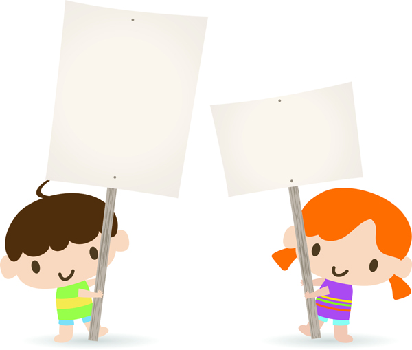 children placards vector