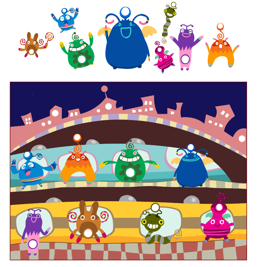 cute monsters vector