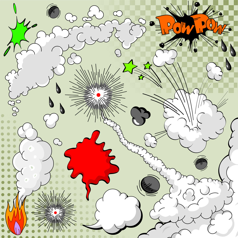 cartoon explosion pattern 02 vector