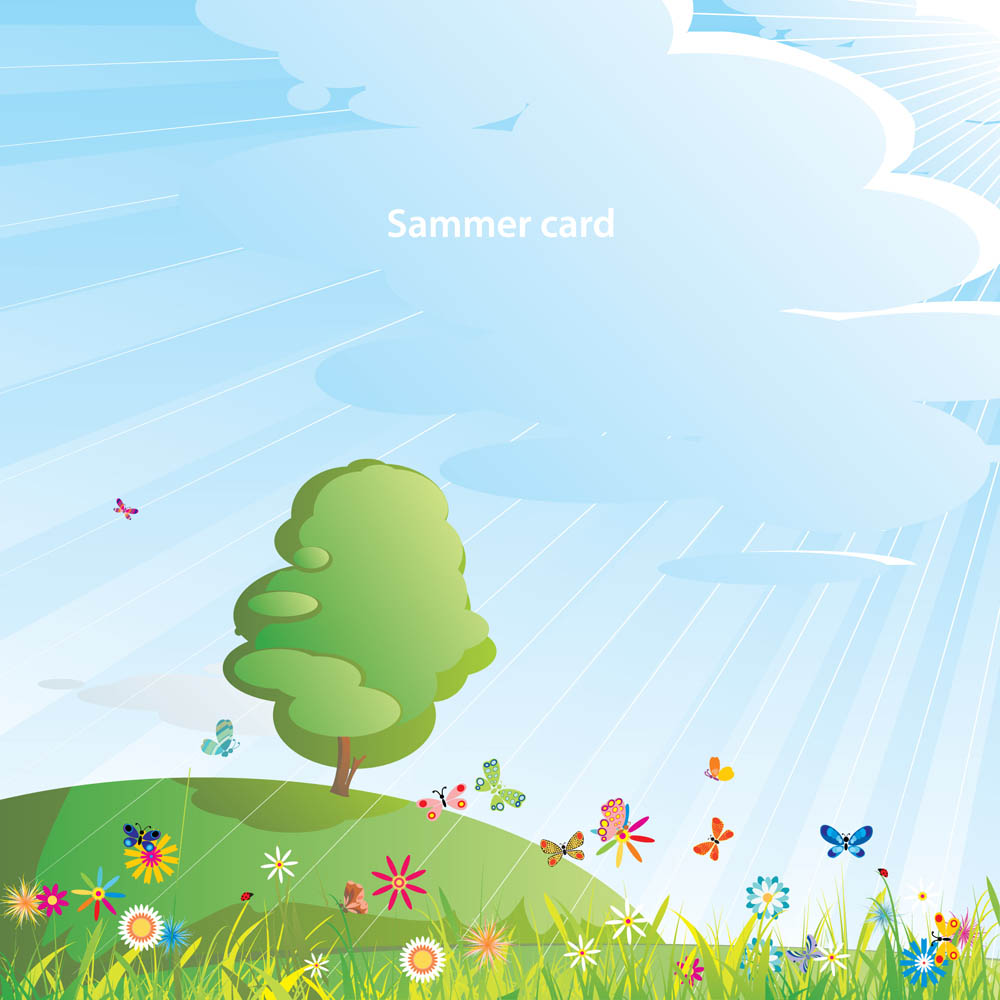 summer cartoon images 05 vector