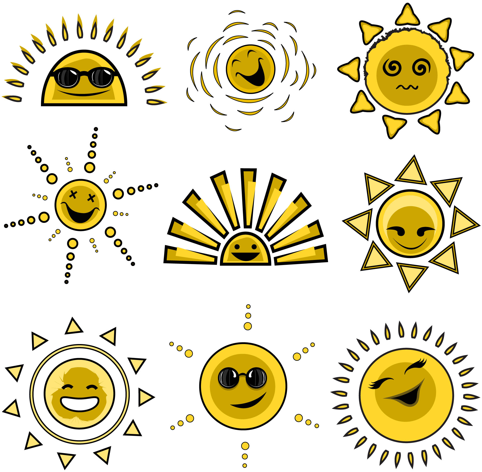 cartoon sun image 01 vector