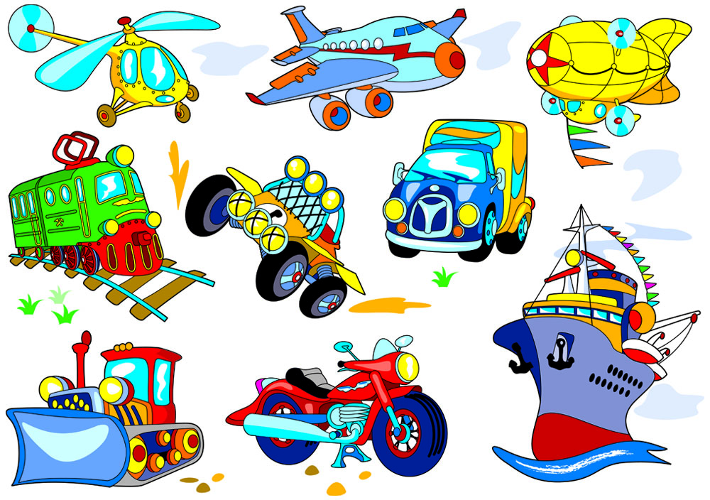 cartoon means of transport 03 vector