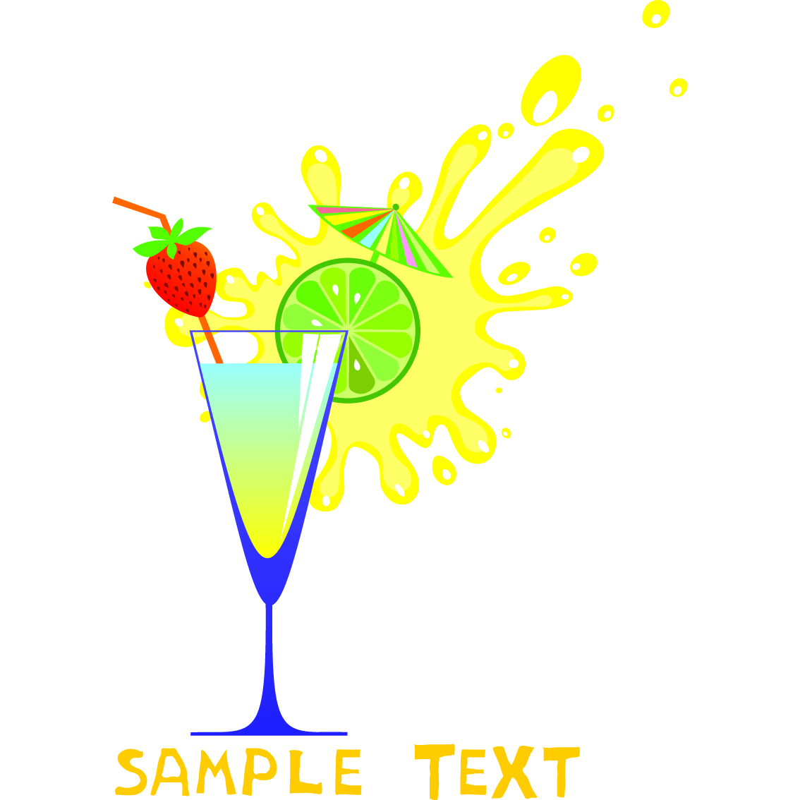 cartoon high glass and juice 05 vector