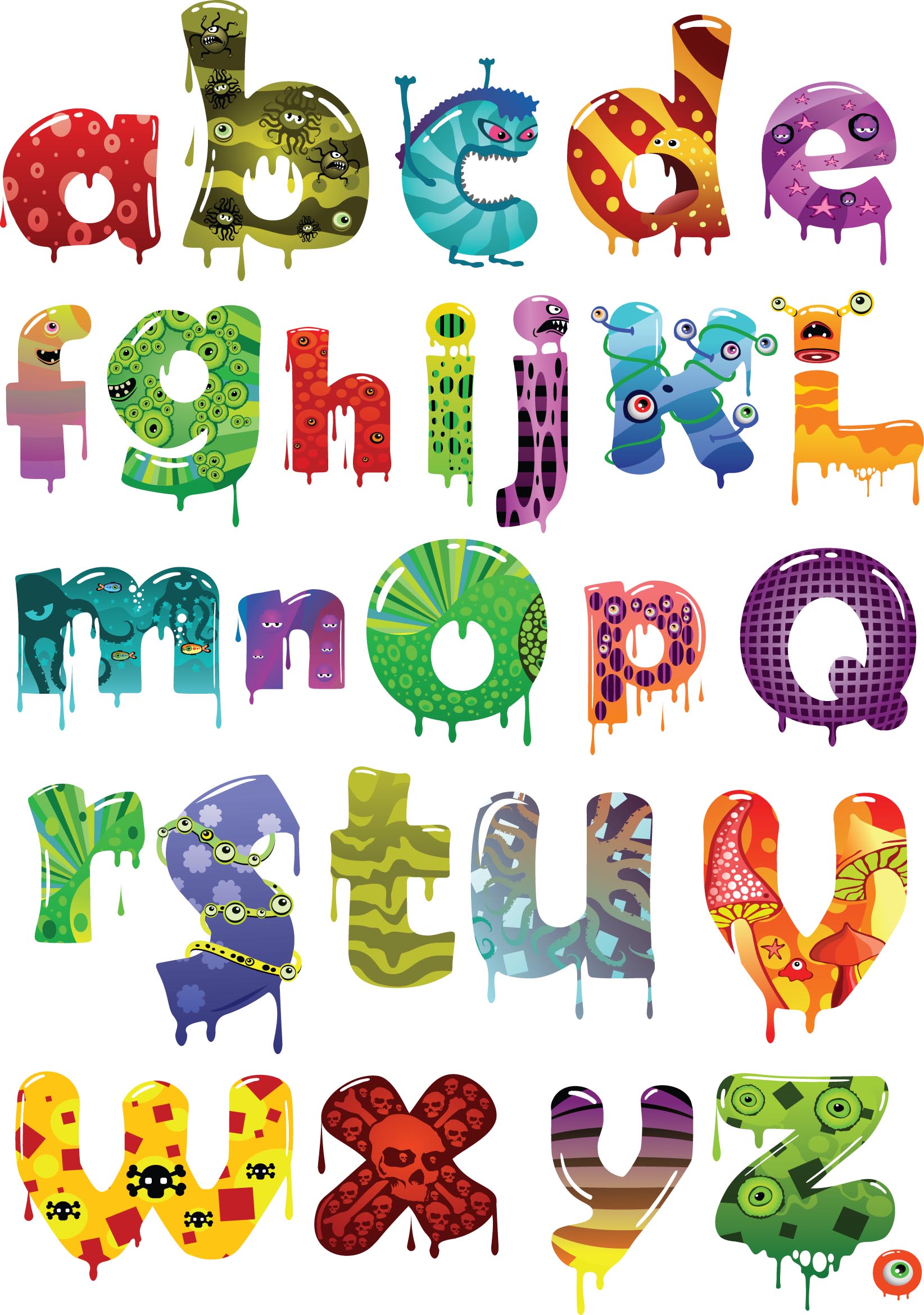 cartoon alphabet vector