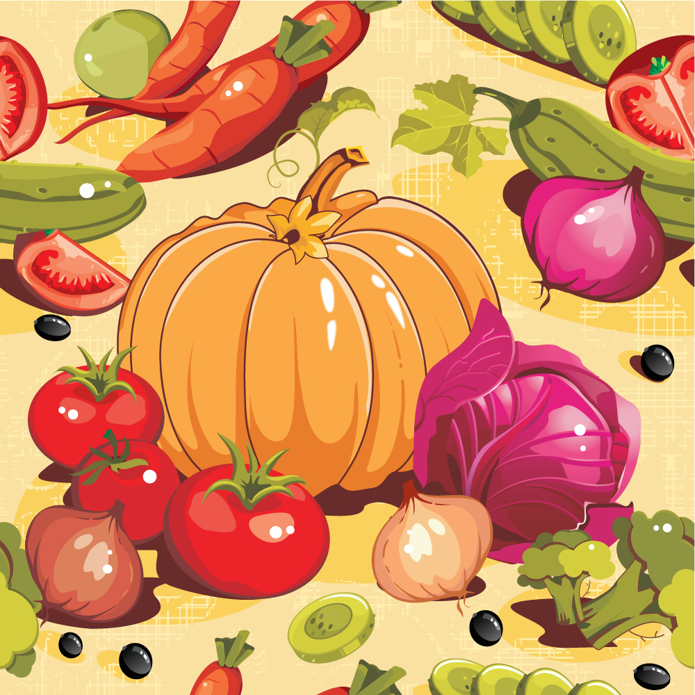 cartoon vegetables 02 vector