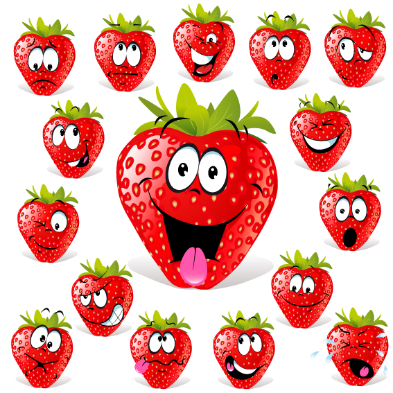 cartoon fruit expression 03 vector