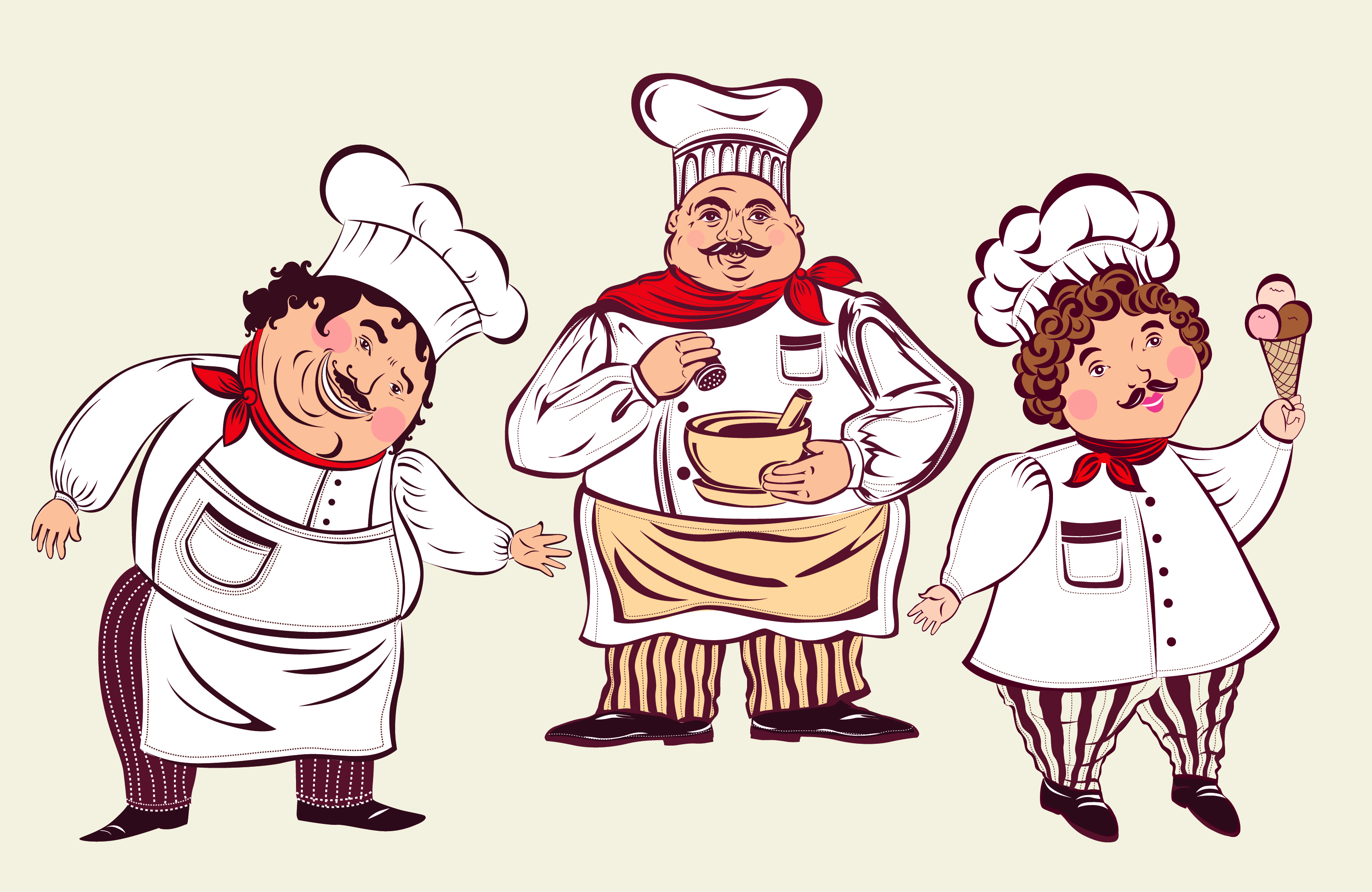 cartoon characters chef 02 vector