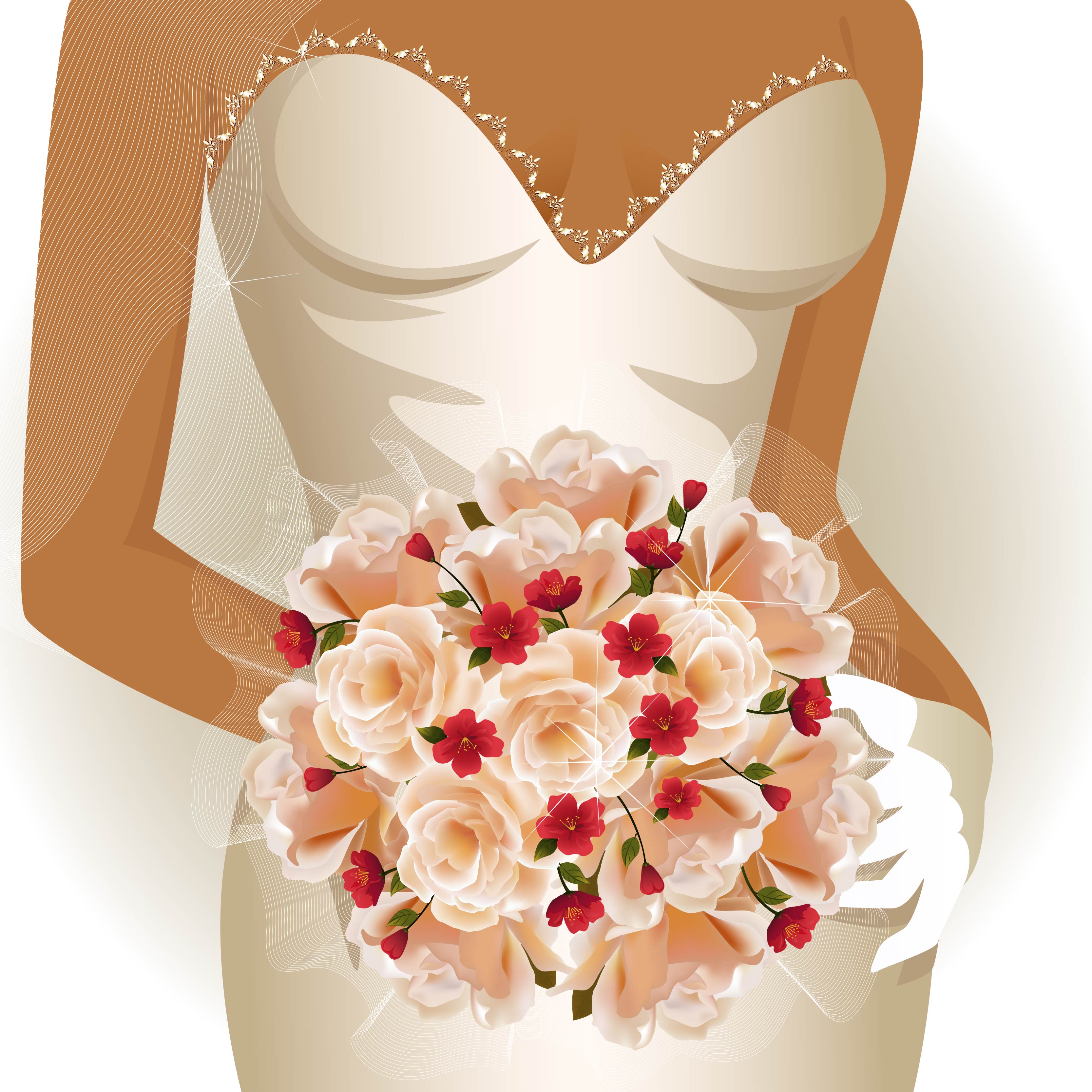 charm of the bride wedding elements 02 vector