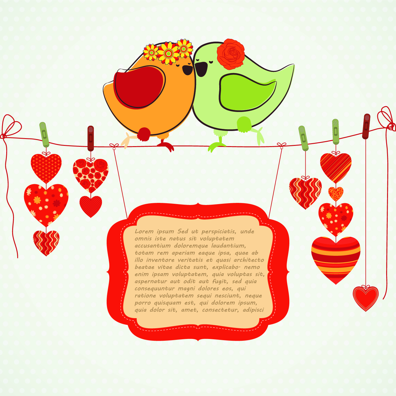 handdrawn illustration love birds 04 vector