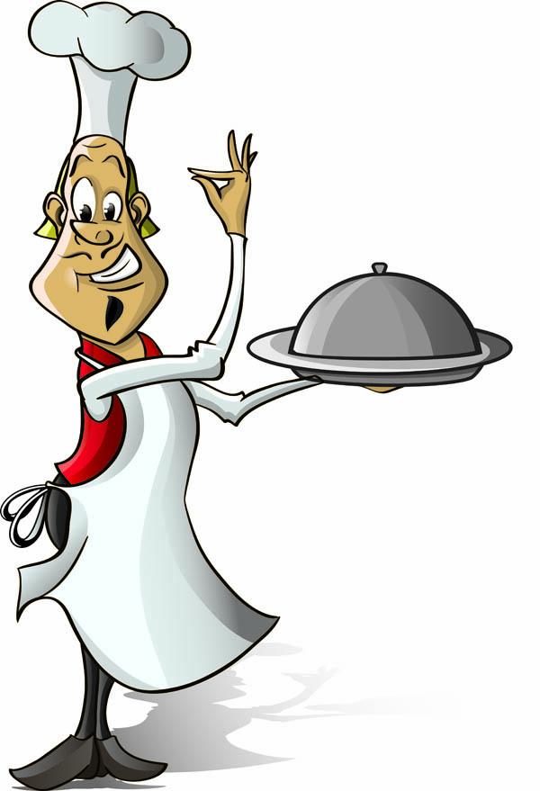 cartoon waiter image vector