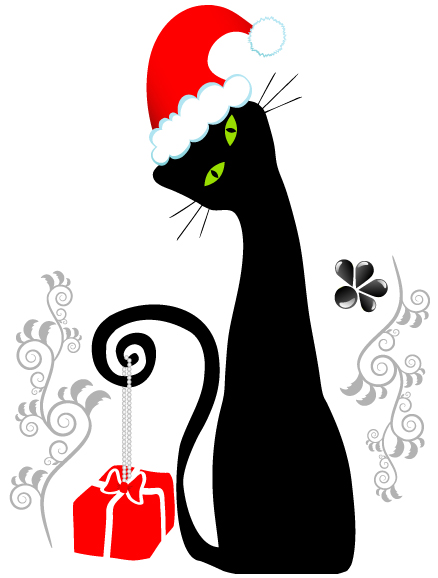 christmas vector cute cats and dogs