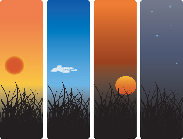 sunset theme vector