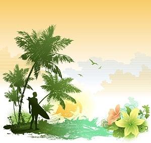 super beautiful seaside scenery vector