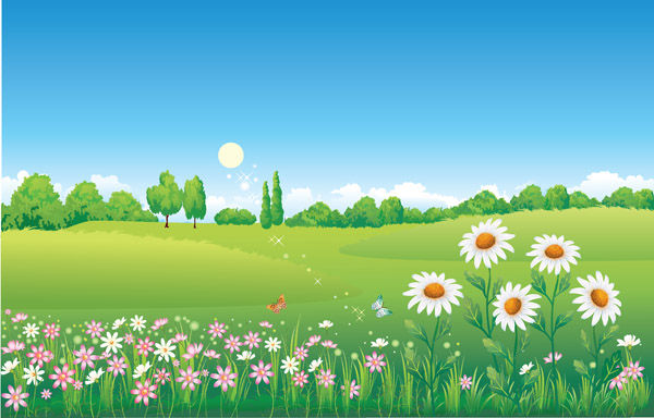 countryside scenery vector