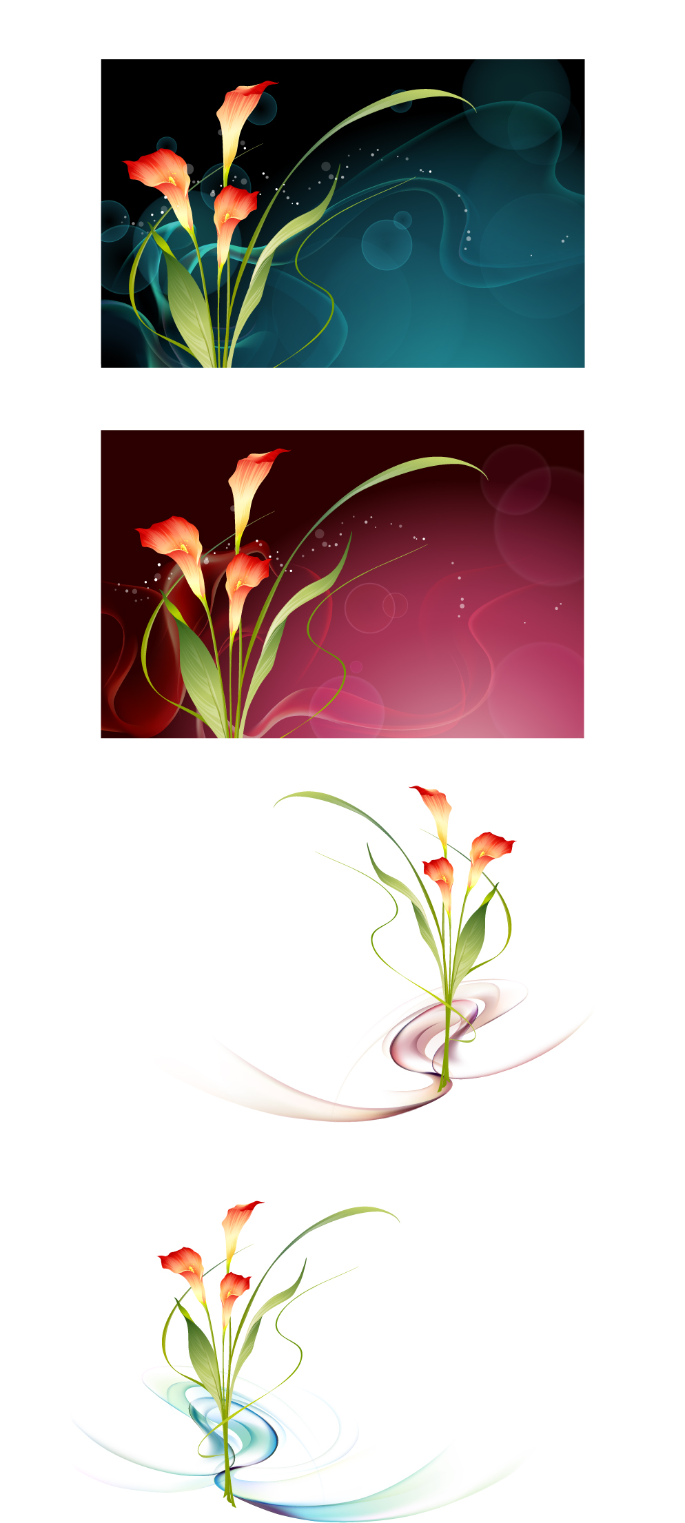 dream flowers vector 15