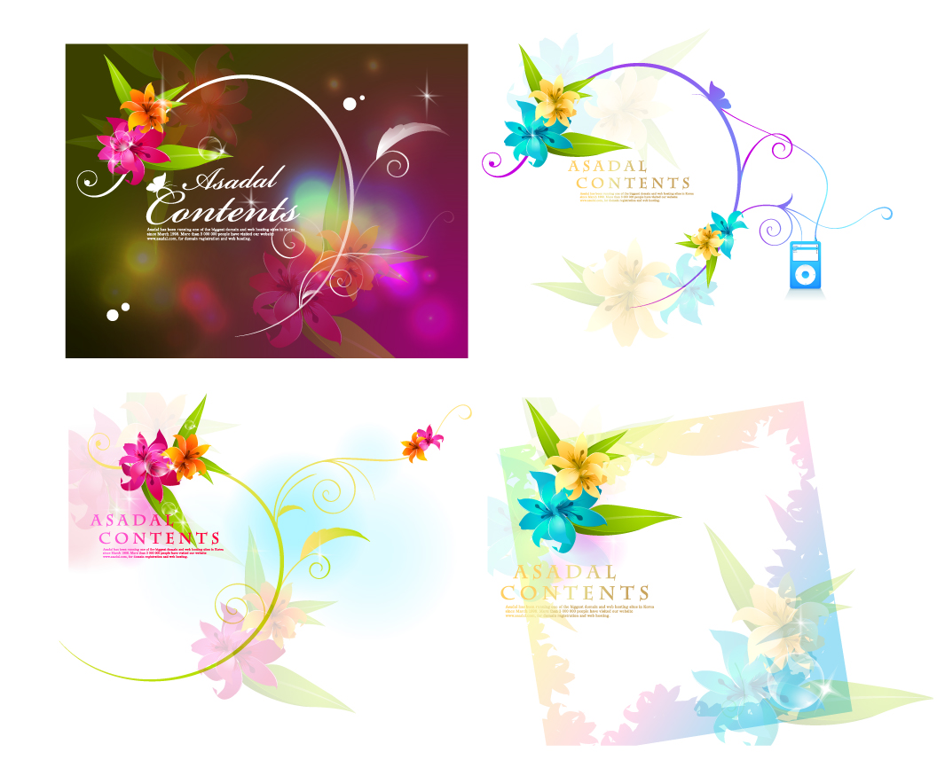 dream flowers vector 16