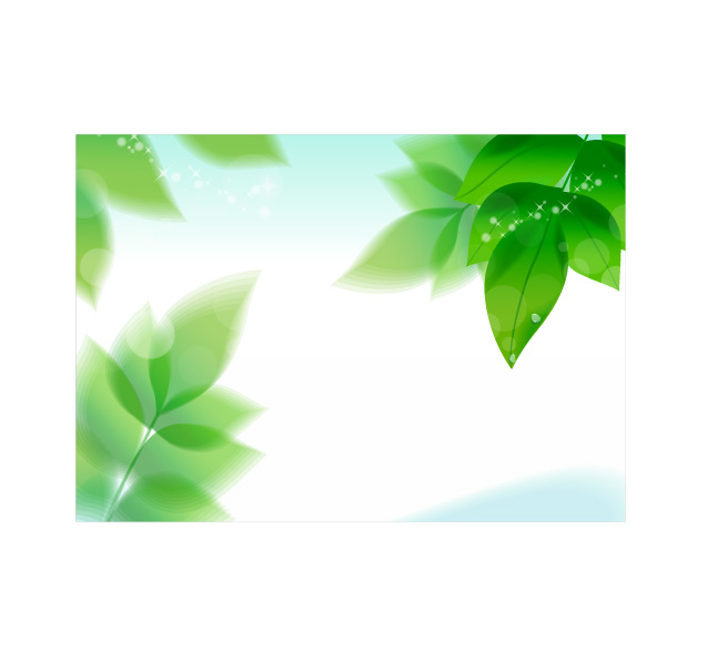 4 vibrant leaves vector